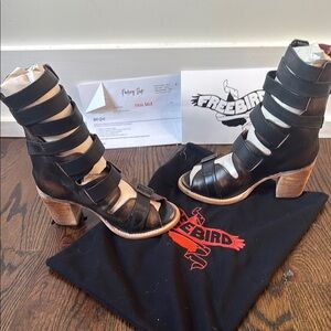 Freebird Women's Black Strappy Heeled Sandals